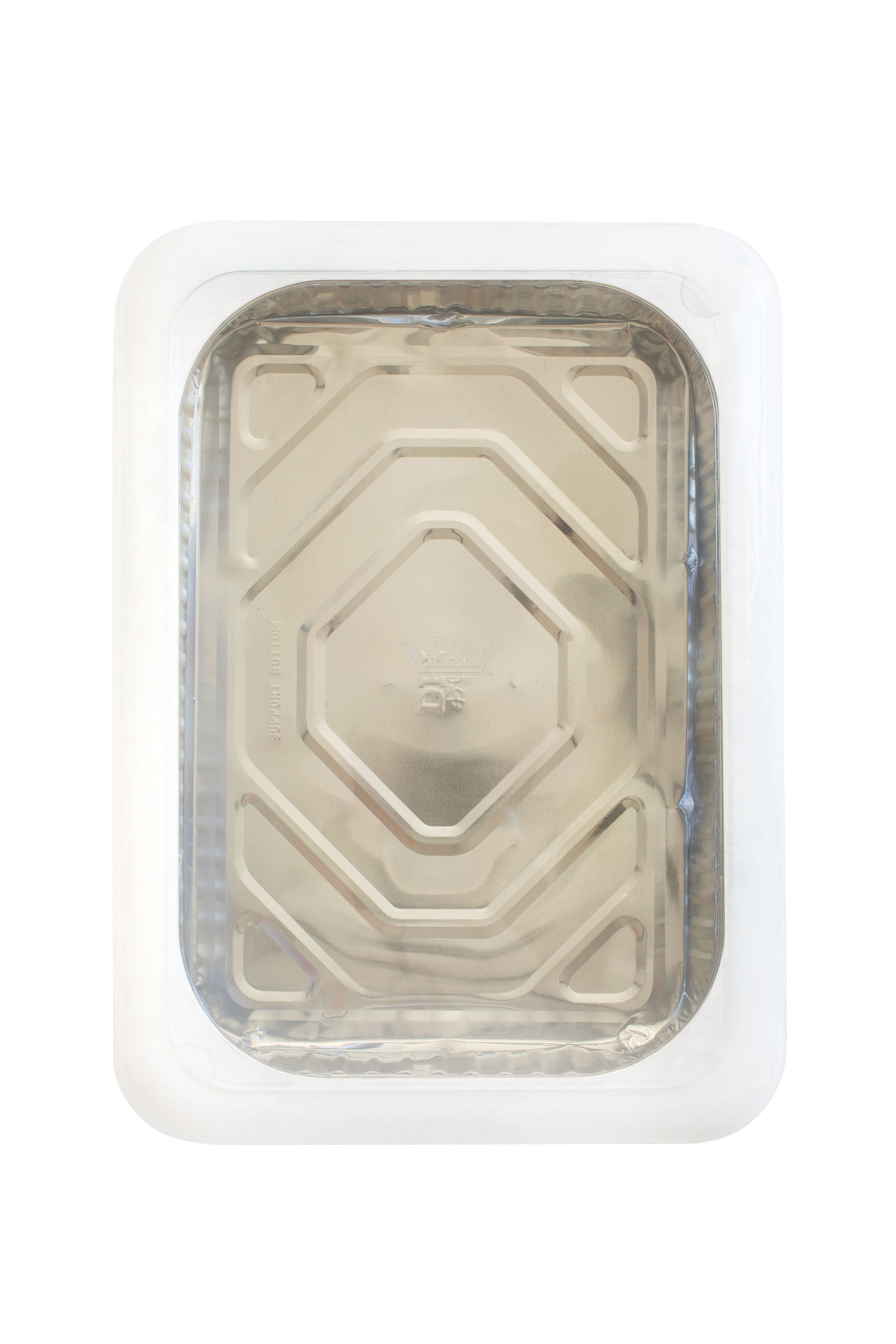 Fancy Panz Plastic 9"x13"x2" White Foil Pan Carrier 1ct