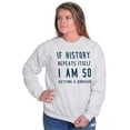 thumbnail image 4 of History Repeats Itself Dinosaur Pet Sweatshirt for Men or Women Brisco Brands 2X, 4 of 6