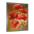 thumbnail image 2 of Designart 'Red Blossoming Poppies Over Wild Brown I' Traditional Framed Art Print, 2 of 4