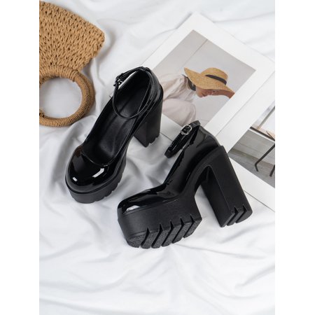 

Minimalist Flatform Ankle Strap Pumps Women‘s Footwear