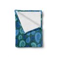 thumbnail image 2 of Shells Soft Flannel Fleece Throw Blanket, Periwinkle and Chesnut Turban Shell on Dotted Vortex Shape Motif, Cozy Plush for Indoor and Outdoor Use, 60" x 80", Blue Violet Dark Teal, by Ambesonne, 2 of 6