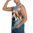 thumbnail image 3 of Balery Sea Swimming Corgi Camisetas sin mangas para hombre, absorbe la humedad y protege contra el mal olor.-X-Large, 3 of 7
