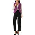 thumbnail image 3 of INSPIRE CHIC Women's Suit Vest Double Breasted Business Lapel Dressy Waistcoat Vest S Dark Purple, 3 of 7