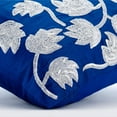 thumbnail image 3 of The HomeCentric Pillow Case Covers, Pack of 2, 12x12 Inches Square Decorative Throw Pillow Cover In Royal Blue Color Silk Fabric Pillow Cover With Sequins Embroidery Easter - Tulipomania, 3 of 5