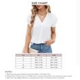 thumbnail image 4 of Blusa plisada de manga corta con volantes y cuello en V para mujer, camisa de manga corta a la moda suave y agradable para la piel, 4 of 6