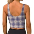 thumbnail image 4 of Uemuo Heart Check Plaid Pattern Women's Sports Bra - High Impact Support, Breathable, and Comfortable Athletic Bra for Running, Yoga, and Workouts, 4 of 9