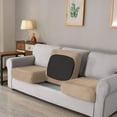 thumbnail image 6 of Jian Ya Na Stretch Anti-Slip 7-Piece Velvet T-Shaped Sofa Slipcovers, Beige, 6 of 7