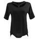 thumbnail image 2 of Blusa de verano informal con cuello de gargantilla de manga corta lisa para mujer S Salvador Top de las mujeres, 2 of 10