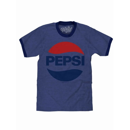 - Tee Luv Pepsi 70s Logo Ringer T-Shirt (Blue)