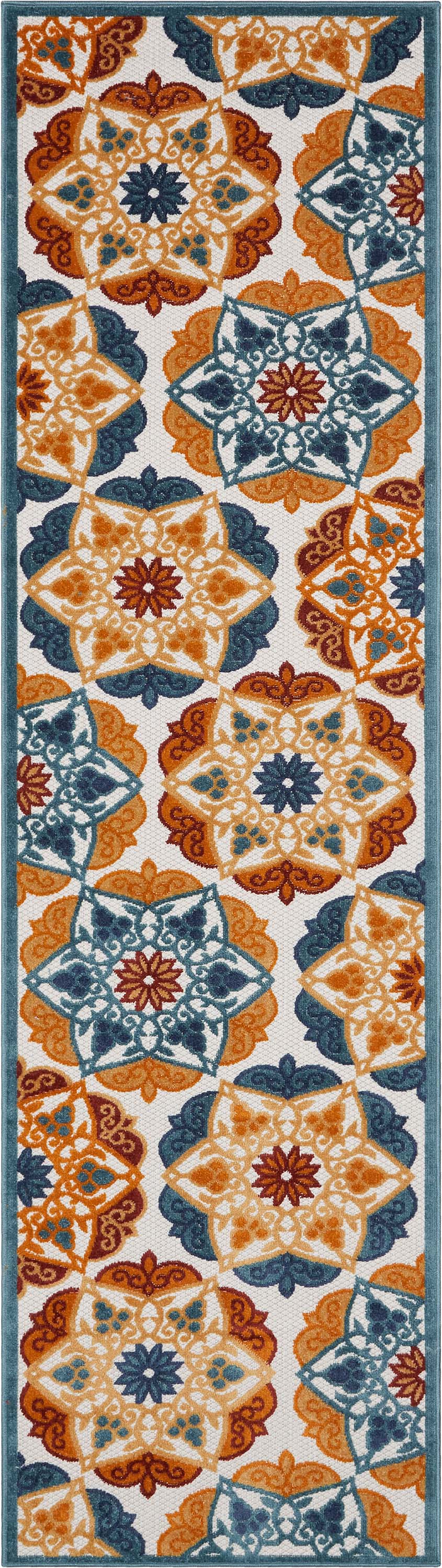 Well Woven Dorado Cabo Modern Geometric Multi Indoor/Outdoor High-Low Pile 2'7" x 9'10" Runner Rug