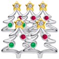 thumbnail image 1 of Árbol de Navidad Joyería XmasTree02 5Pzas Plata S925 Chapa Separador Fijo Árbol Navideño Plata/Multicolor Caja Negra 3x3, 1 of 1