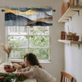 thumbnail image 5 of Blue Gold Gray Marble Valances for Windows Farmhouse Kitchen Curtains Valances Rod Pocket Valance Curtains for Kitchen Windows Modern Abstract Mountain Art Window Valances for Bathroom 54"x18", 5 of 6