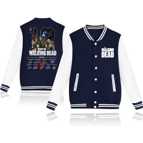 Nueva moda The Walking Dead 12 años 2010-2022 Gracias Memories Chaqueta de béisbol Chaqueta de béisbol clásica con botones para hombre y mujer