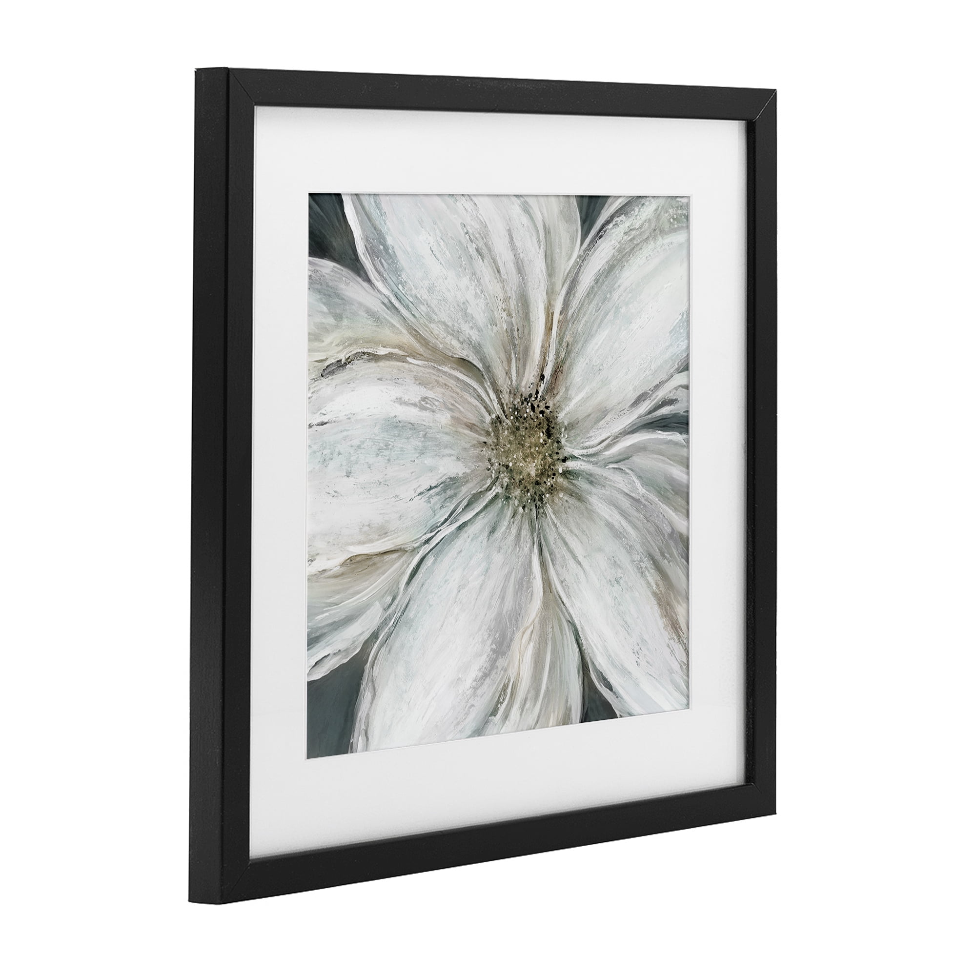 Stupell Industries Closeup Serene White Blossom Black Framed Print Under Glass, design by Carol Robinson