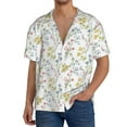 thumbnail image 3 of Wukai Floral Men's Casual Short-Sleeve Button Down Shirt - Lightweight Summer Dress Shirt for Daily Wear-3X-Large, 3 of 7