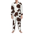 thumbnail image 3 of Balery Brown Cow Pijama para Hombre de Dos Piezas con Manga Larga, Conjunto de Dormir y Descanso Suave con Bolsillos-X-Large, 3 of 7