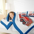 thumbnail image 4 of Feelyou Fire Fighting Truck Twin Comforter Sets, Cartoon Excavator Bedding Set, 2 Pieces, 4 of 8