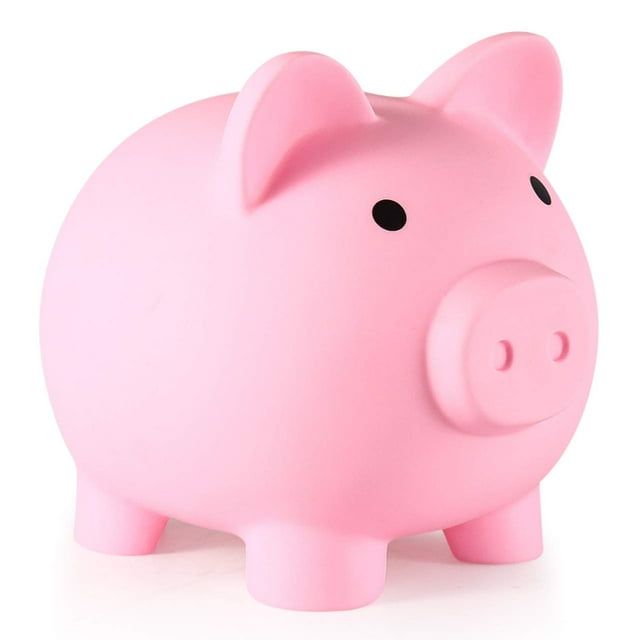 Piggy Bank PJDRLLC de plástico irrompible para niños de 2 a 7 años, color rosa