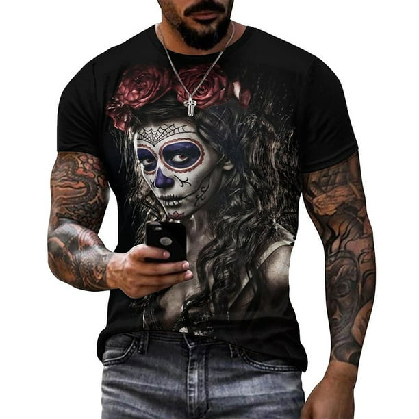 Camiseta calavera mexicana hombre sale