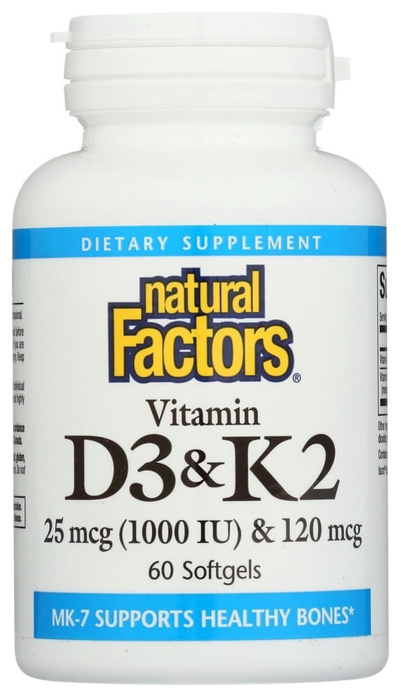 Natural Factors Vitamin D3 & K2 60 Softgels