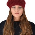 thumbnail image 3 of Winter Warm Double Layer Crochet Knit Beret Beanie Slouchy Hat, 3 of 10