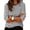 A491 Gray, variant on T-Shirt for Women Crewneck Long Sleeve Casual Loose Fit Classic Striped Print Soft Breathable Cotton Feel Daily Streetwear Layering Top