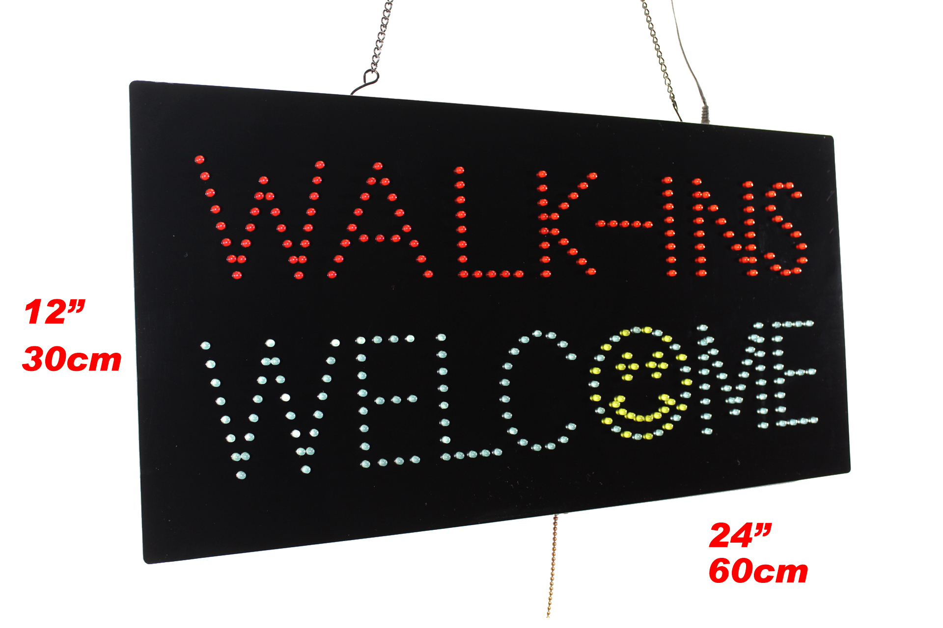 Walk-ins Welcome Sign, TOPKING Signage, LED Neon Open, Store, Window, Shop,  Business, Display, Grand Opening Gift