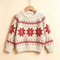 thumbnail image 6 of Ruiwill Christmas Girls Sweater Snowflake Print Crew Neck Long Sleeve Knit Pullover Xmas Top, 6 of 6