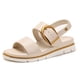 thumbnail image 3 of Sandalias planas Sandalias de verano Sandalias de vestir Mujeres Correa de tobillo de los pies abiertos (38) Beige, 3 of 9
