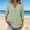 Green, variant on 3/4 Sleeve Shirt Womens Plain T-Shirt Top Button Relaxed V-neck T Shirt Dark Blue Size 3XL