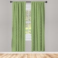 thumbnail image 4 of Ambesonne Green Window Curtains, White Simple Polka Dots, Each 28" W x 84" L, Olive Green and White, 4 of 4