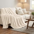 thumbnail image 6 of Superior Alaska Diamond Fleece Blanket 90" x 90", Lightweight Soft Bed Blankets, Full Size, Cream, 6 of 9