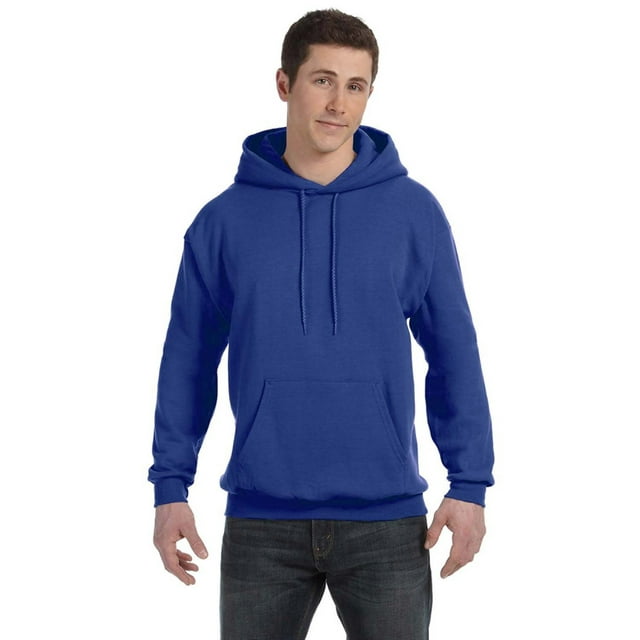 The Hanes 78 oz EcoSmart 50/50 Pullover Hood - DEEP ROYAL - M