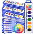 thumbnail image 1 of Set de pinturas de acuarela Shuttle Art, paquete de 24, 8 colores con pinceles, 1 of 9