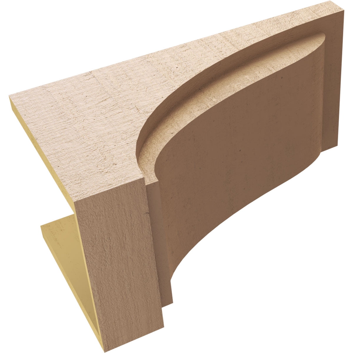 11"W x 22"D x 11"H Wide Helena Rough Cedar Woodgrain TimberThane Corbel, Primed Tan