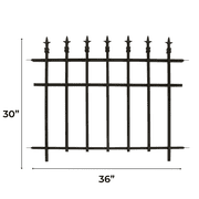 Panacea Finial Decorative Metal Garden Fence Border - Expandable Lawn Fencing, 5 pack