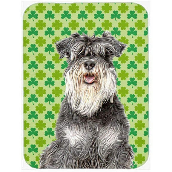 St. Patricks Day Shamrock Schnauzer Mouse Pad, Hot Pad or Trivet