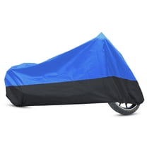 REGALWOVEN 180T Motorcycle Cover Outdoor Waterproof Rain Dust UV Protector for Harley Davidson Blue Black XXXL 295x110x140cm