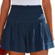 thumbnail image 2 of Pantalones cortos elegantes de cintura fruncida en azul oscuro para mujer para entrenamientos casuales en casa en verano, talla S, 2 of 6