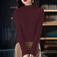 thumbnail image 1 of IMENGL Women's spring solid semi high neck pullover, Red 2XL, Size M-2XL, 1 of 4