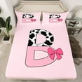 thumbnail image 2 of Erosebridal Letter Initial A Bed Sheets King,Kawaii Bow King Sheet Sets,Super Cozy Sheet Set King,Cow Print Decor,4 Pieces, 2 of 7
