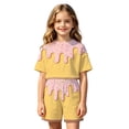 thumbnail image 4 of JAJAHO Unisex Girls Boys 2 Piece Outfits Ice Cream Printed Short Sleeve T Shirt And Drawstring Shorts With Pockets Kids Summer Clothes Set Sweatsuits 2-14Y, 4 of 4