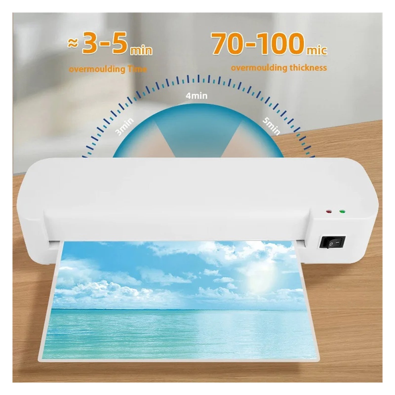 Desktop Laminator Machine Set A4 Size Hot Lamination 2 Roller System 8 Inches Max Width For Home Office School ,Easy to Use