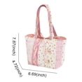 thumbnail image 2 of HUISZJ Floral Quilted Shoulder Bag, Cotton Handbag with Bow, Fashion Underarm Bag for Women Work Shopping Travel (C), 2 of 7