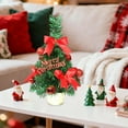 thumbnail image 5 of Wooowa Christmas Mini Tabletop Tree Figurines, Festive Small Decor for Desks & Countertops, 5 of 8