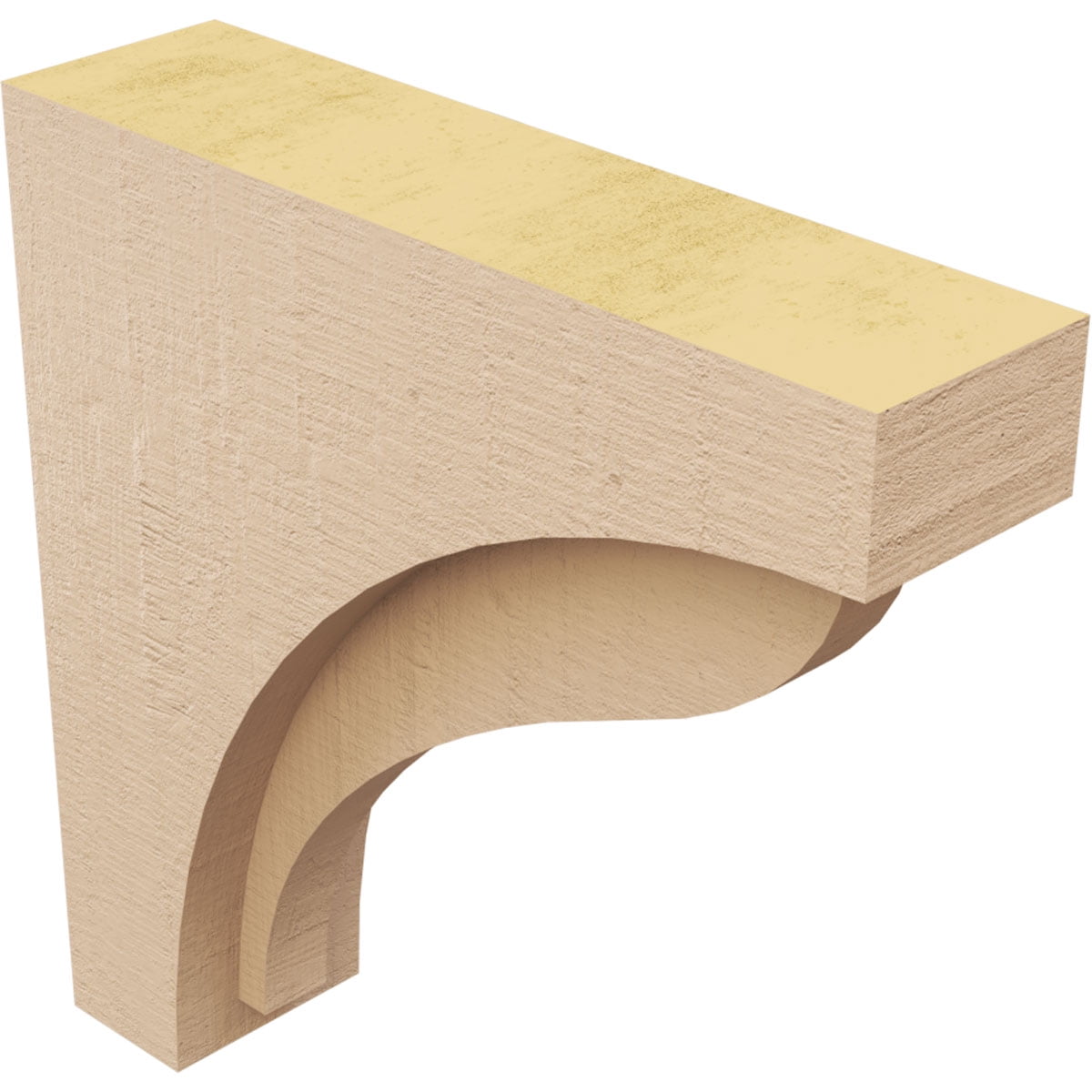3"W x 12"D x 12"H Thin Helena Rough Cedar Woodgrain TimberThane Corbel, Primed Tan