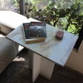 thumbnail image 4 of Mesa De Centro Mdf Melamico Vinil Metalico Tipo Marmol Resistente Blanco, 4 of 7