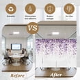 thumbnail image 5 of Purple Eucalyptus Window Privacy Film, Spring Botanical Plant Aesthetic Static Cling UV Sun Blocking Heat Control Window Tint Day and Night, Non-Adhesive One Way Windows Privacy Cover 17.7''x78.7'', 5 of 7