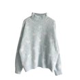 thumbnail image 5 of Loose Pullover Sweaters for Women Trendy Love Heart Pattern Warm Casual Mock Neck Knit Long Sleeve Winter Fall Tops (Small, Blue), 5 of 6
