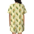 thumbnail image 3 of Kdxio Yellow Corn Print Pajamas Sets for Women Short-Sleeved Pjs with Lounge Shorts Two Piece Sleepwear S-4XL, 3 of 9